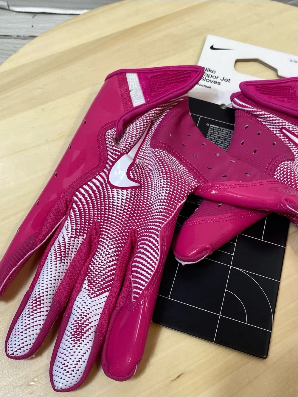 Nike Vapor Jet Football Gloves Pink White Unisex Size M Medium New With Tags
